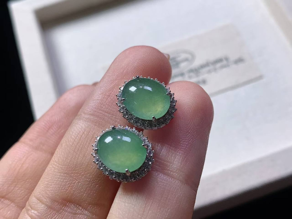 冰晴绿 大颗粒 #耳钉