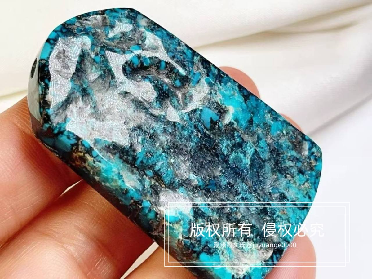 原矿绿松石高瓷精品平安无事牌一枚