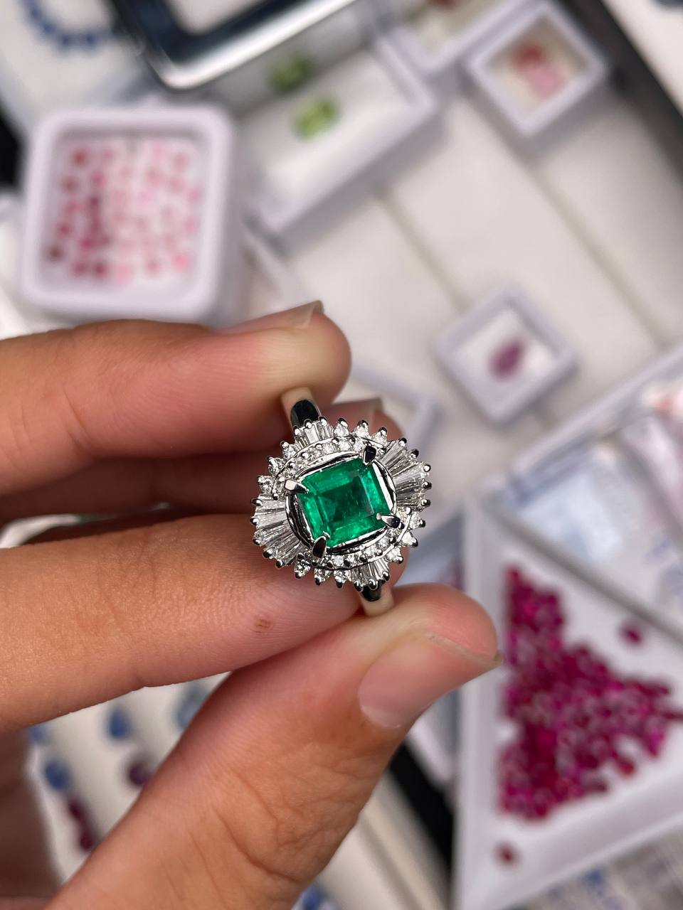 哥伦比亚 祖母绿 真金真钻 #戒指