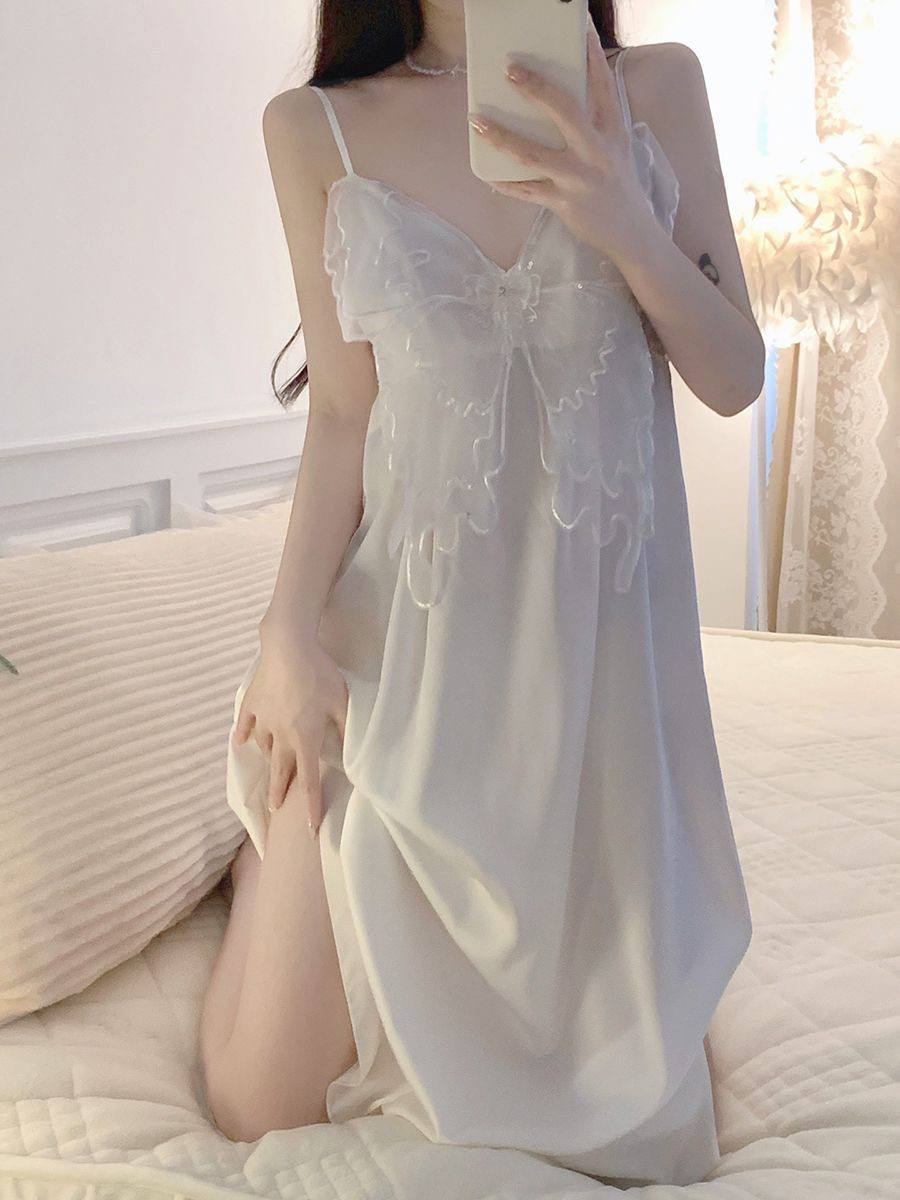 新款夏季蝴蝶结蕾丝吊带