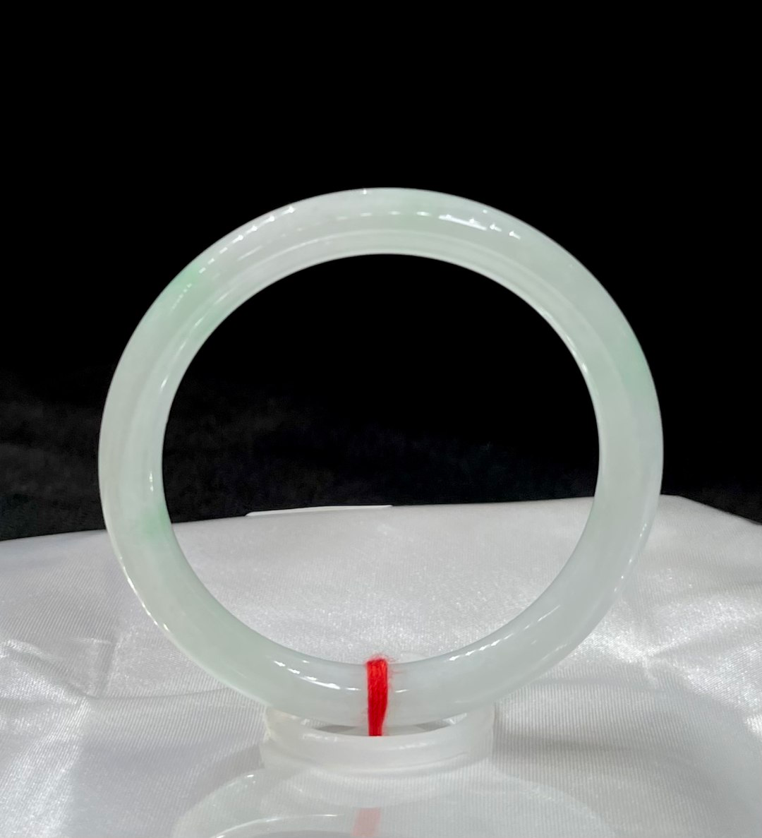 糯冰白底青美人条 #手镯