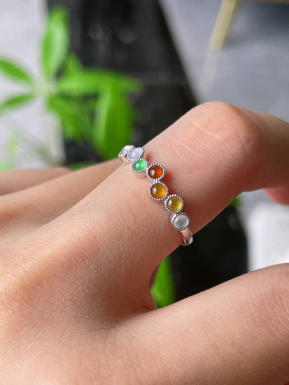 多彩 蛋面 #戒指