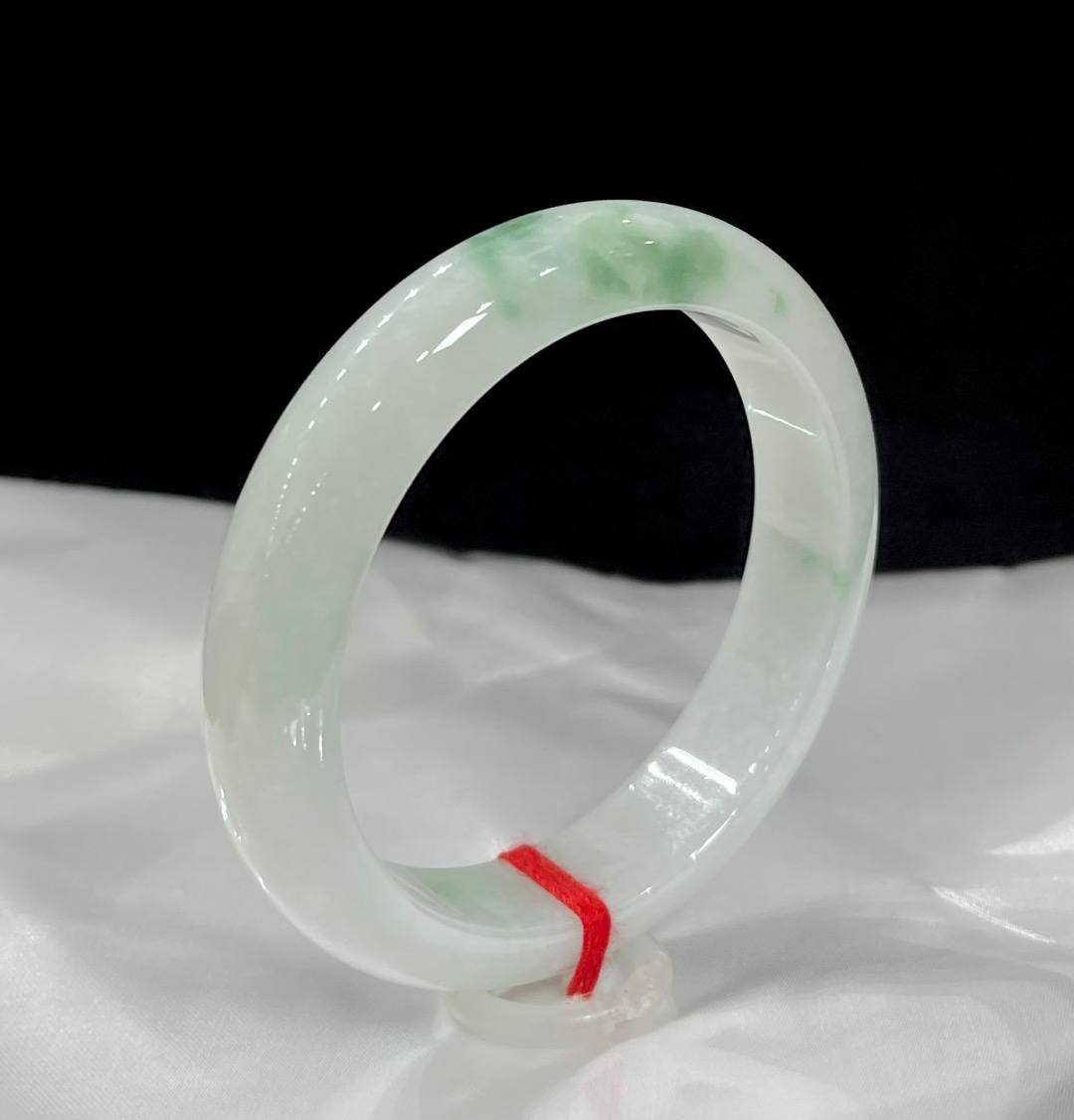 糯冰飘绿花平安#手镯