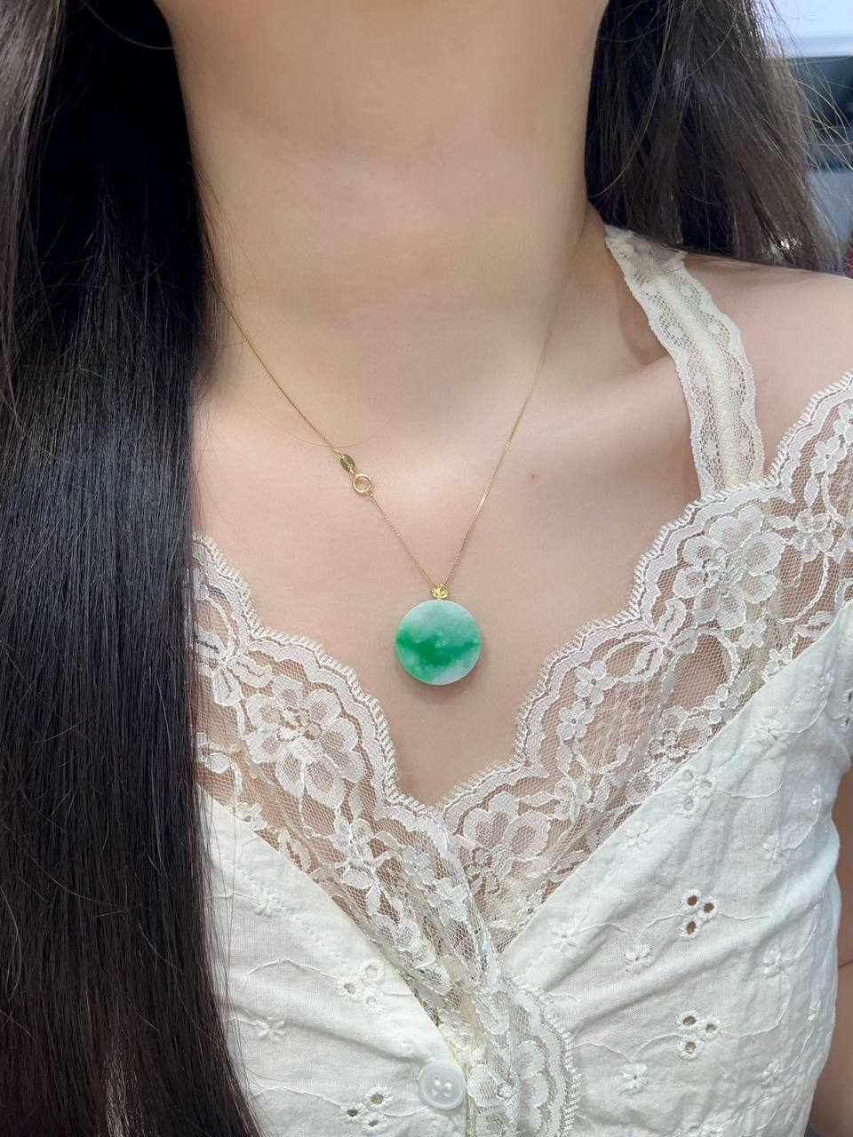 阳绿·圆牌 #吊坠