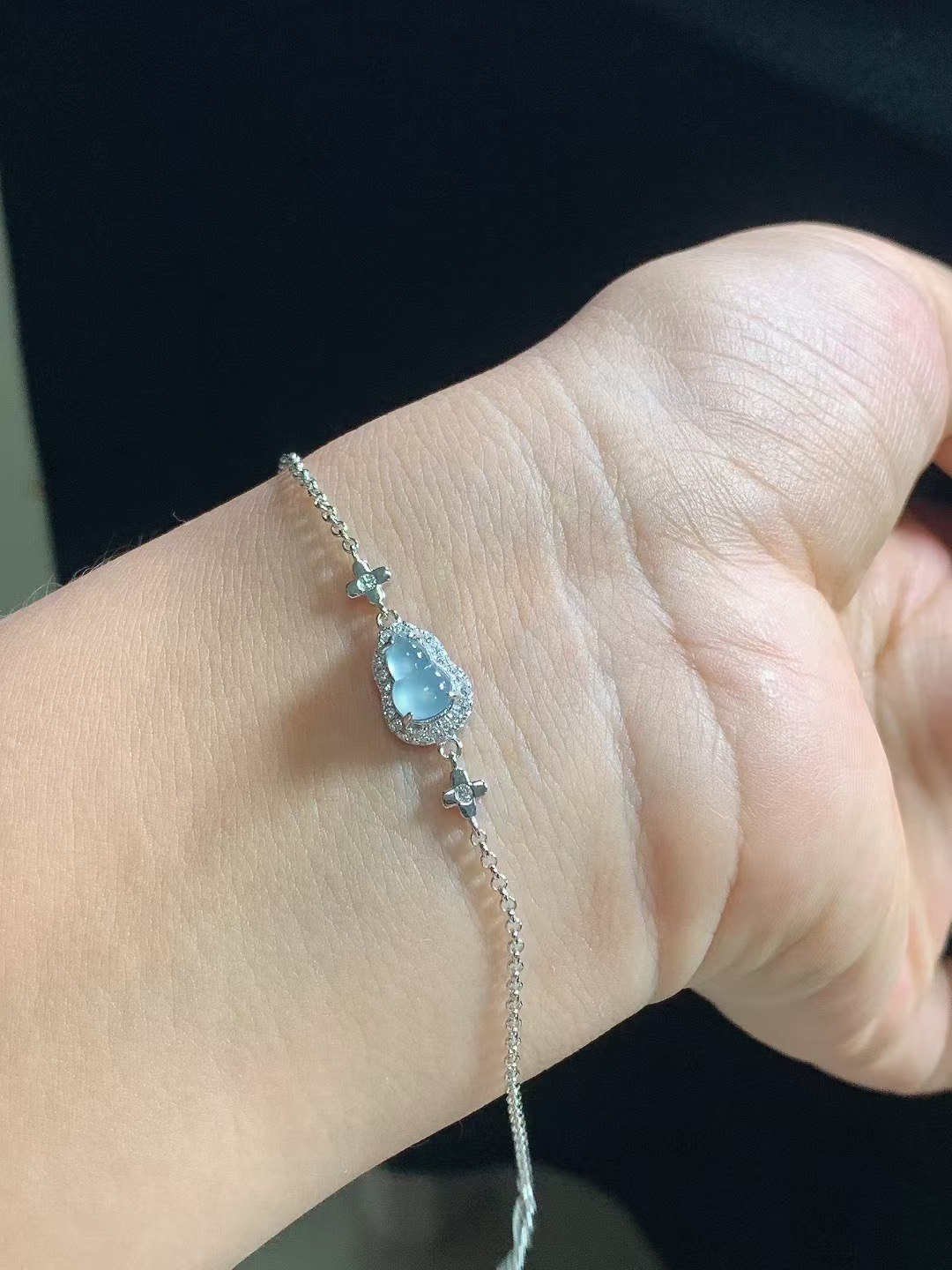 925银·冰润天空蓝葫芦 #手链