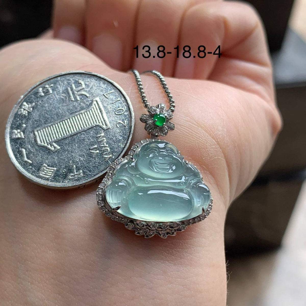 金钻镶嵌 冰种 佛公 #项链 （本贴含1个兑换码18-888元）