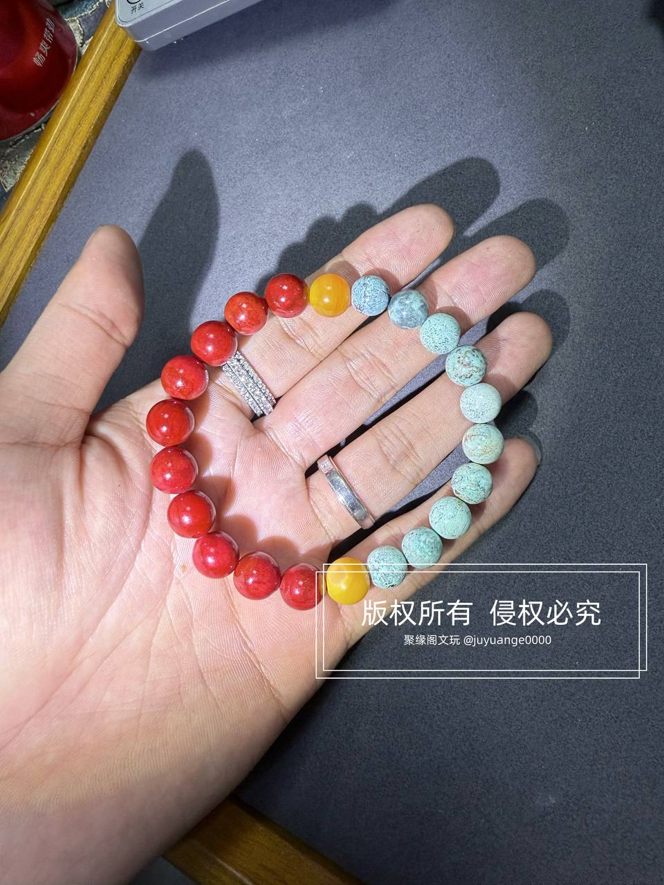 半山半水为题材俏色小手链