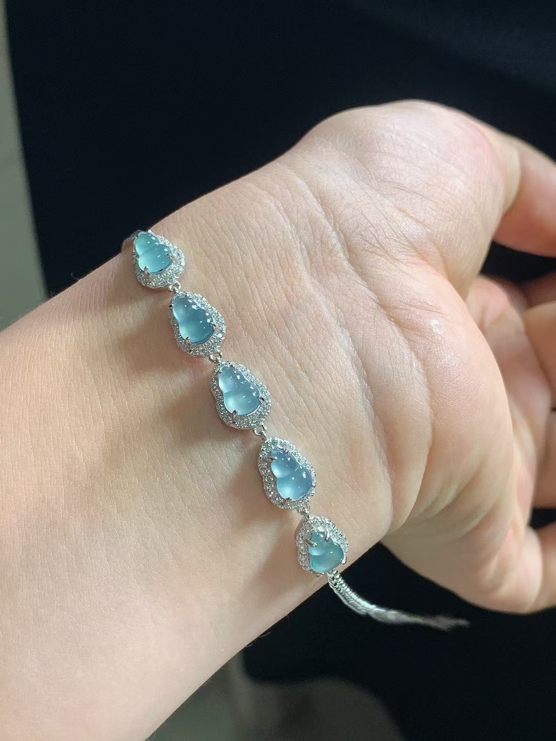 925银·细润 天空蓝葫芦 #手链