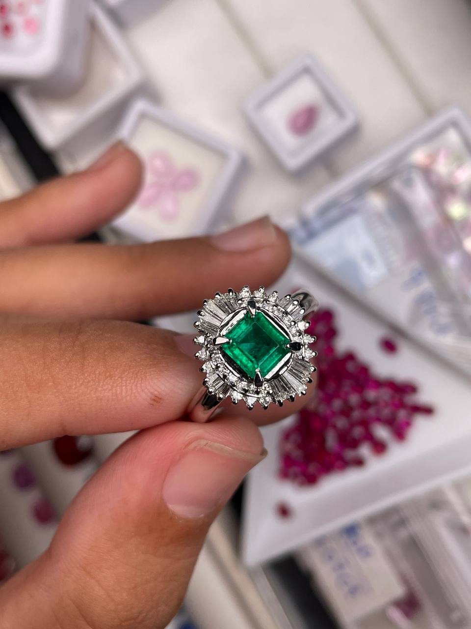 哥伦比亚 祖母绿 真金真钻 #戒指