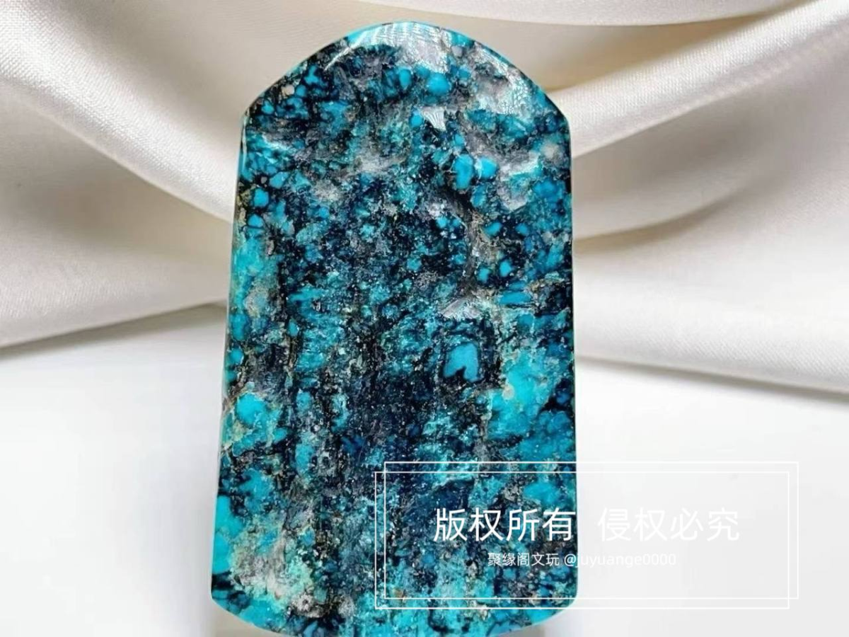 原矿绿松石高瓷精品平安无事牌一枚