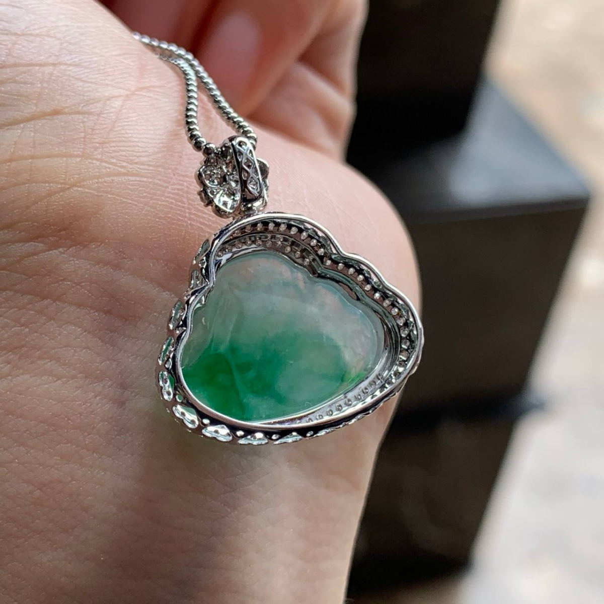 金钻镶嵌带色 佛公 #项链