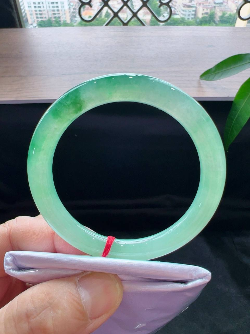 冰飘绿 圆条 翡翠 #手镯