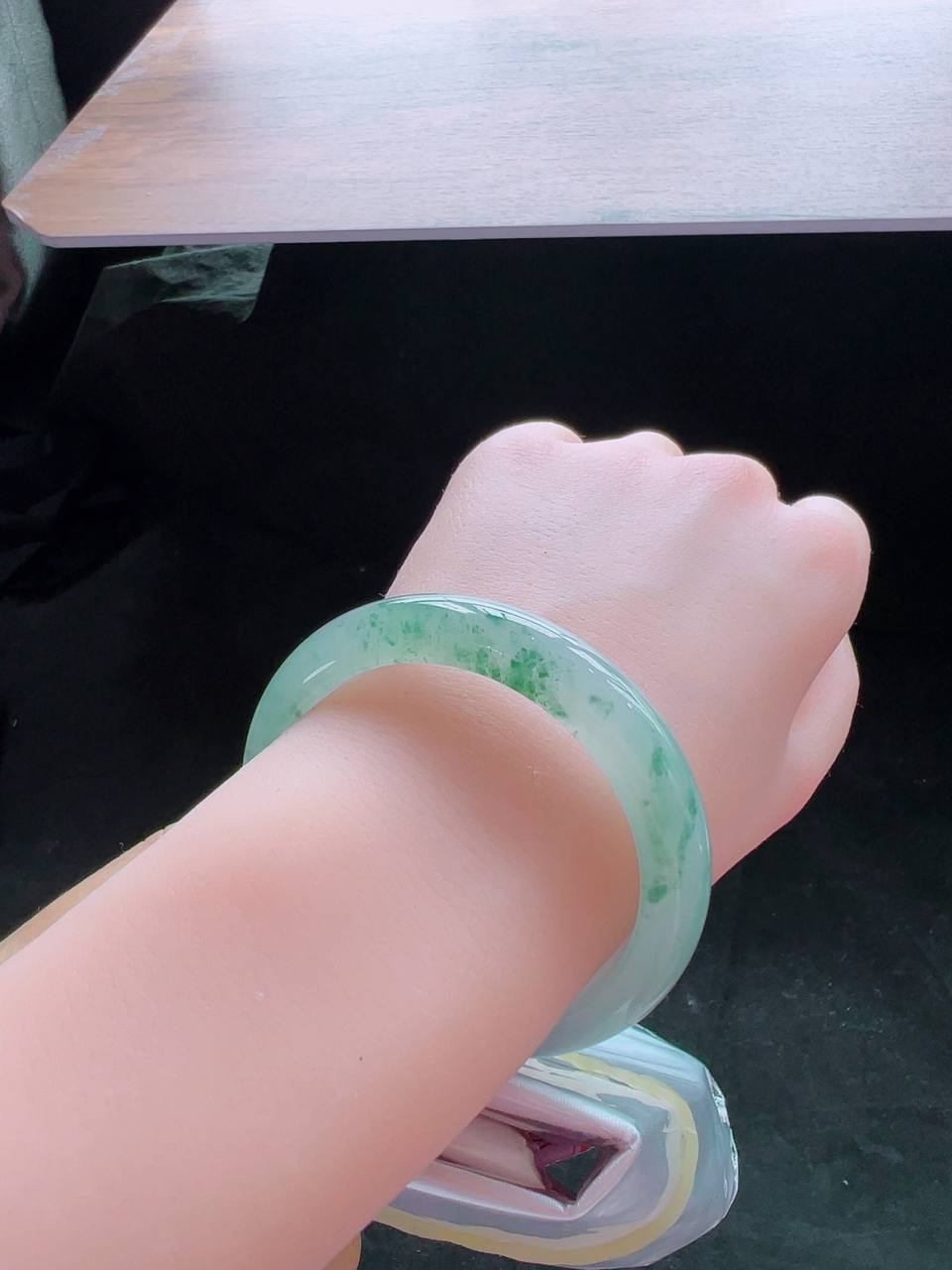 高冰 飘花 正圈 翡翠 #手镯