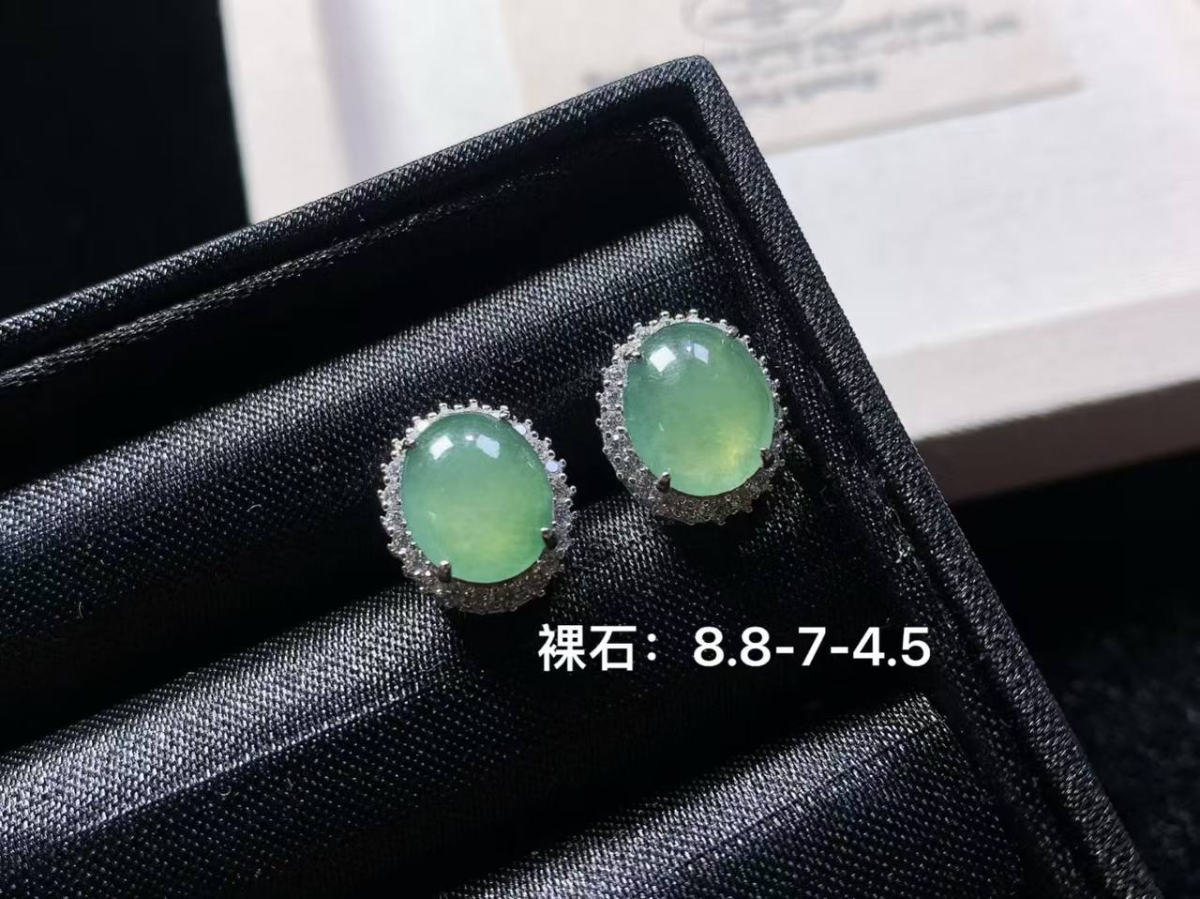 冰晴绿 大颗粒 #耳钉