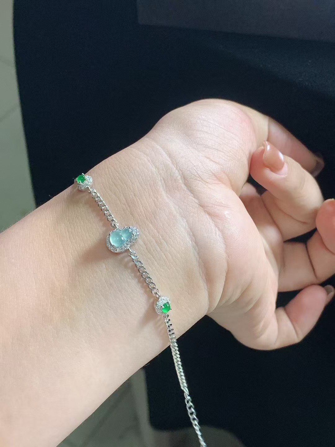 925银·细润 天空蓝葫芦 #手链